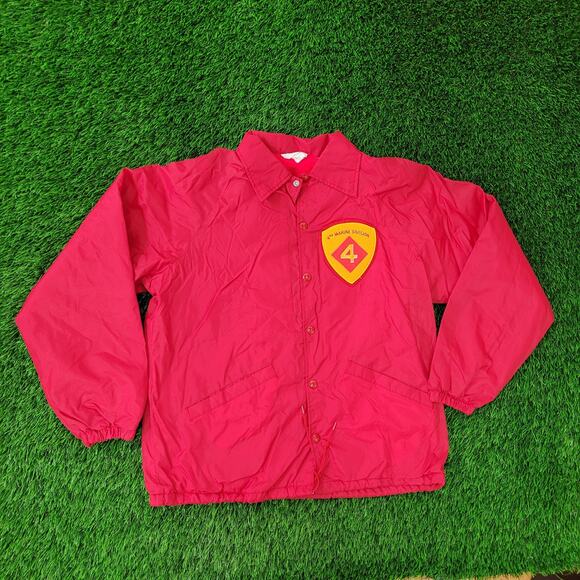 Vintage 70s USMC 4th Marine Jacket Medium 22x25 Baggy Red - Picture 1 of 16